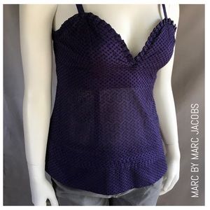 (Sz 8) Marc by Marc Jacobs Purple Eyelet Camisole
